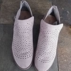 TORRID TAUPE ALLOVER PERF ANKLE BOOTIES - 12W